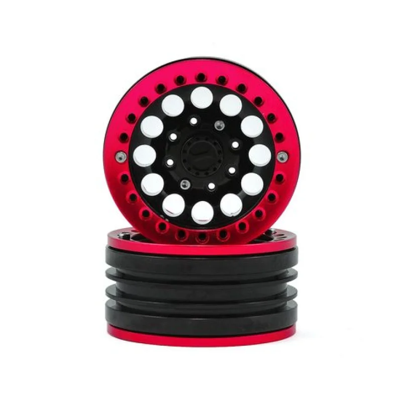 Xtra Speed 1.9 Aluminum Iron Clock Mass Beadlock Wheel (Red) (2)