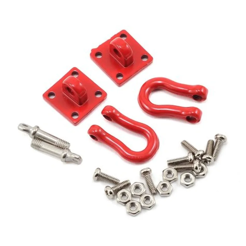 Yeah Racing  YEAYA0358 1/10 Crawler Scale Heavy Duty Shackle w/Mounting Bracket (Red) (2)