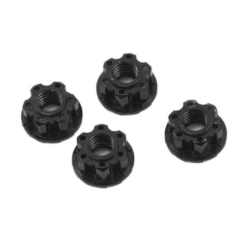 Yeah Racing YEAYA0448BK 4mm Aluminum Serrated Wheel Lock Nut (4) (Black)