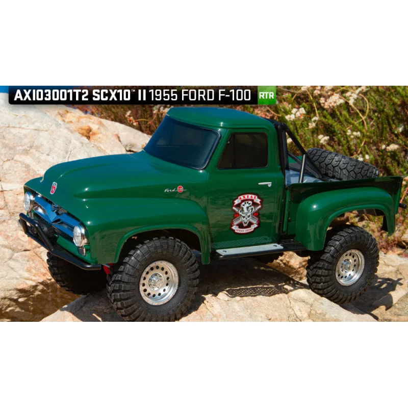 1/10 SCX10 II 1955 Ford F-100 Truck 4WD RTR, Green