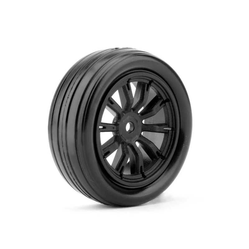 1/10 DR Booster Front Tires, Mounted on Black Claw Rims, Super Soft