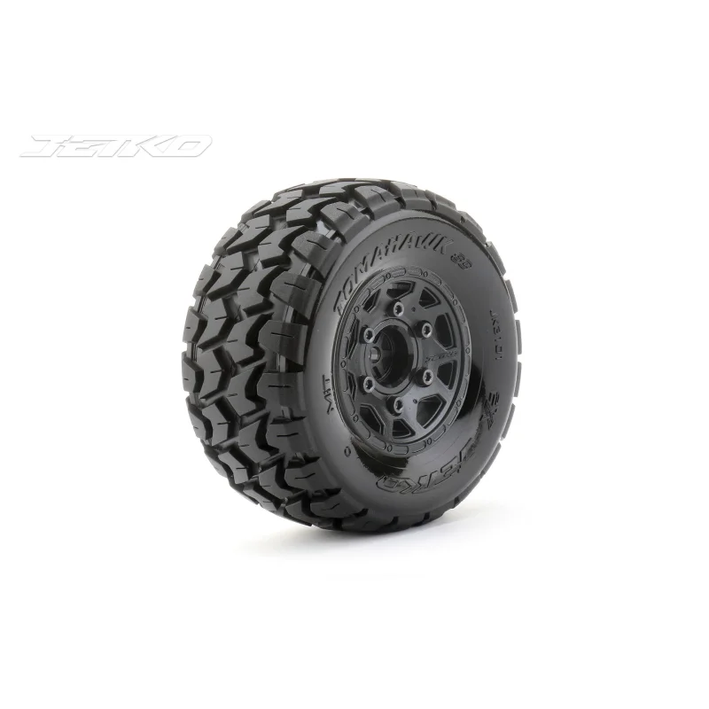 1/10 SC Tomahawk Tires Mounted on Black Claw Rims, Medium Soft, 12mm Hex, 1/2″ Offset