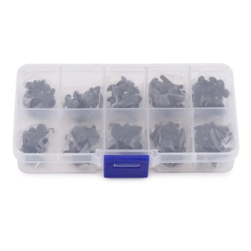 Yeah Racing YEASSS200  3mm Carbon Steel Screw Set w/Case (200) (Flat Head/Button Head)