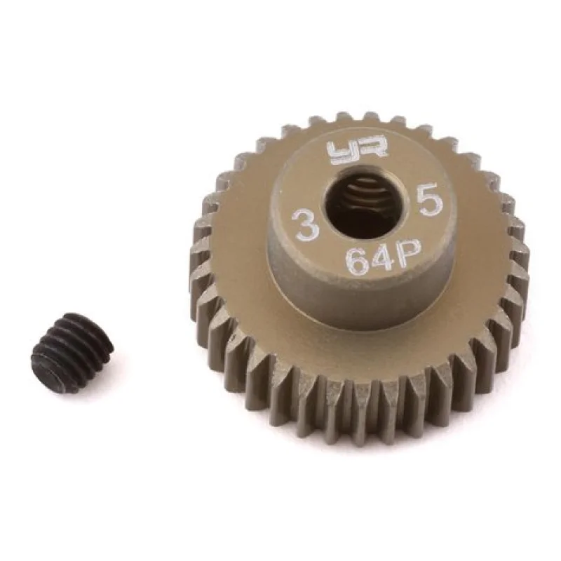 Yeah Racing YEAMG64035 64P Hard Coated Aluminum Pinion Gear 35T