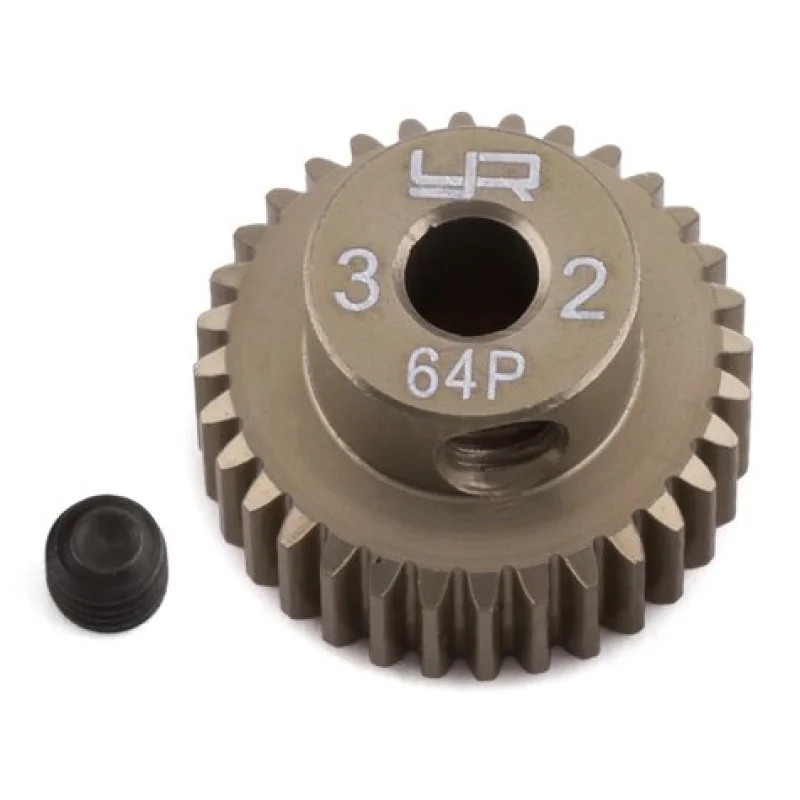 Yeah Racing YEAMG64032 64P Hard Coated Aluminum Pinion Gear (32T)