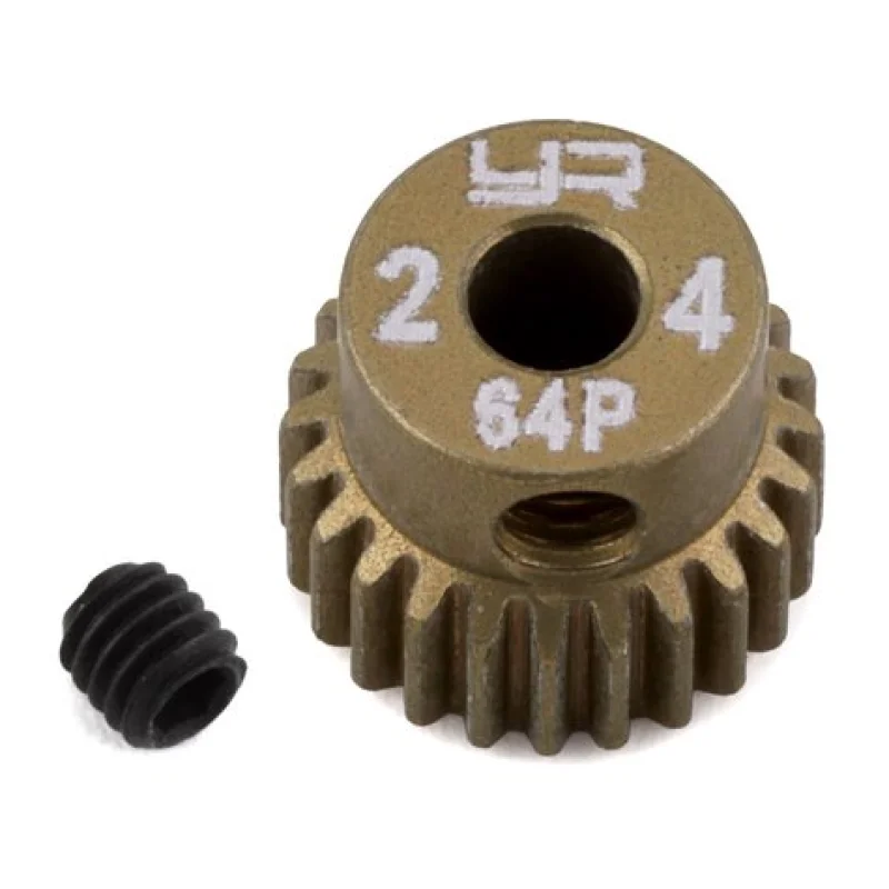 Yeah Racing YEAMG64024 64P Hard Coated Aluminum Pinion Gear (24T)