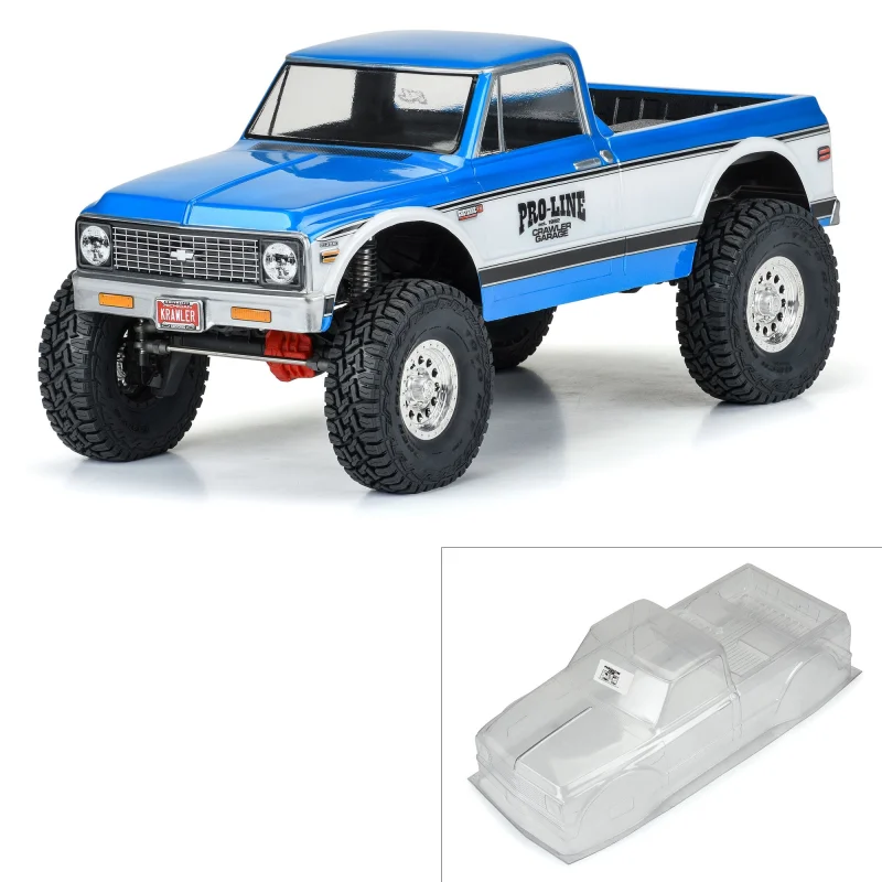 1/10 1972 Chevy K-10 Clear Body 12.3″ Wheelbase Crawlers